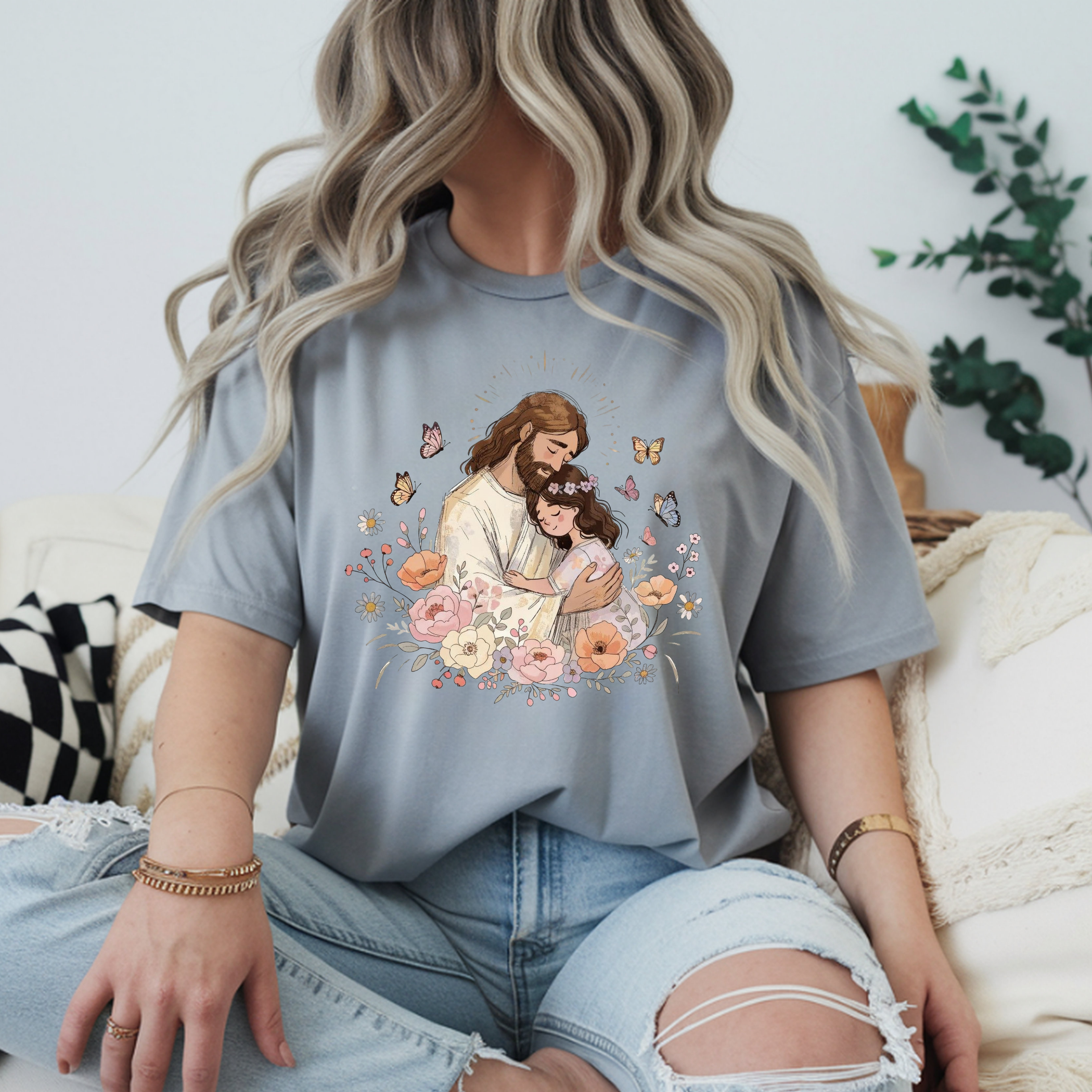 DTF- Jesus boho flores