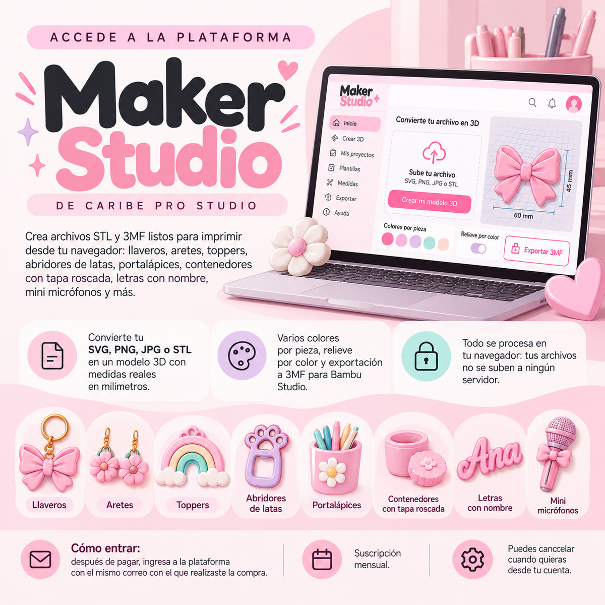 Plataforma Maker Studio – Suscripción mensual