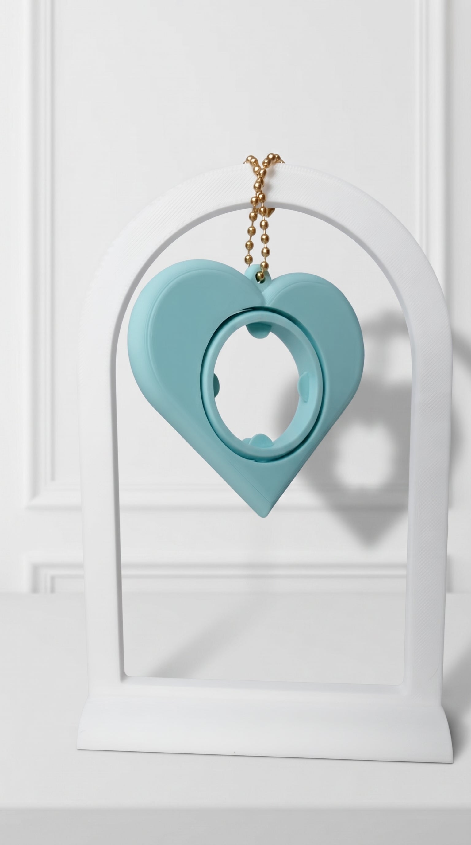 Kit de 4 Llaveros de Corazón giratorio Personalizable con Botón/ chapa